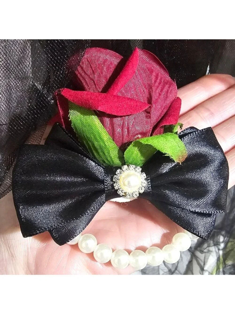 Zombie Prom Queen Corpse Costume Girls 8-10 Dress Tiara Crown Corsage Halloween - Picture 4 of 8